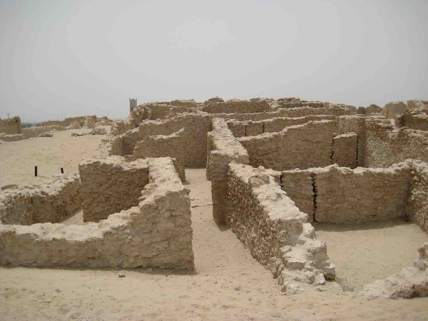 The ruins of Sumerian-era Dilmun from about 2600BC on the island today known as Bahrain in the Persian Gulf.